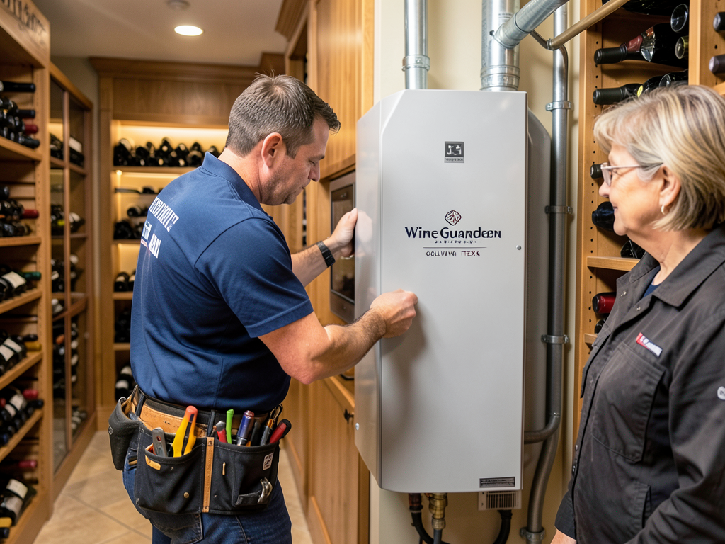 Installing a custom temperature controlled wine ce